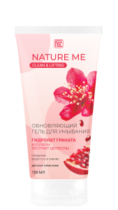 Гель для умывания лица Обновляющий Nature Me с гидролатом граната Фэмили Косметик 150мл