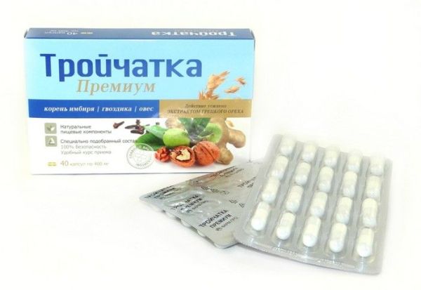 Изображение товара Тройчатка премиум капсулы 400мг №40 Фарм-про Тройчатка премиум капсулы 400мг №40 Фарм-про фотография