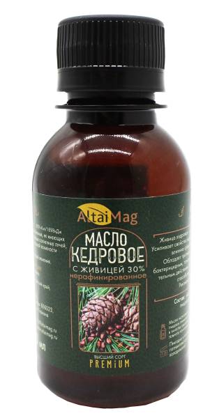Изображение товара Масло Кедровое с живицей кедровой 30% АлтайМаг 100мл Масло Кедровое с живицей кедровой 30% АлтайМаг 100мл фотография