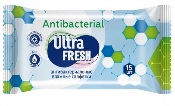 Изображение товара Салфетки влажные Ultra Fresh Antibacteriall №15 Салфетки влажные Ultra Fresh Antibacteriall №15 фотография