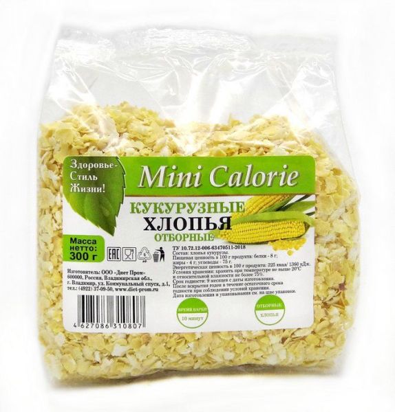 Изображение товара Хлопья кукурузные Mini Calorie, 300г Хлопья кукурузные Mini Calorie, 300г фотография