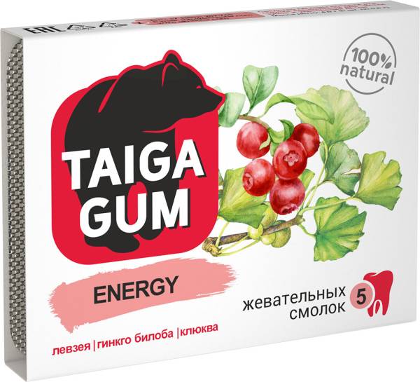 Изображение товара Смолка жевательная Taiga Gum Энерджи Алтайский нектар 5шт Смолка жевательная Taiga Gum Энерджи Алтайский нектар 5шт фотография