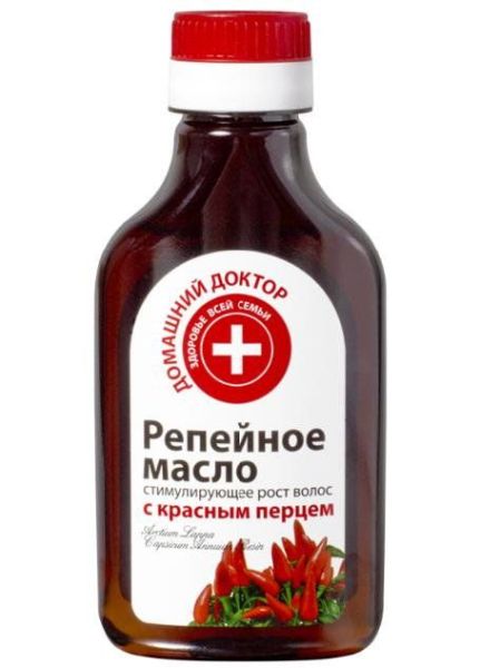 Изображение товара Домашний доктор Масло репейное стимулирующее рост волос с красным перцем 100мл Домашний доктор Масло репейное стимулирующее рост волос с красным перцем 100мл фотография