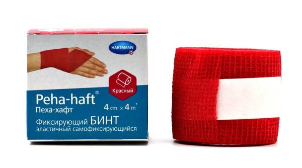Изображение товара Бинт peha-haft эластичный самофиксирующийся красный, 4м*4см Бинт peha-haft эластичный самофиксирующийся красный, 4м*4см фотография