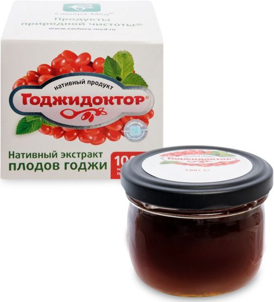 Изображение товара Экстракт плодово-ягодный Годжидоктор нативный 100 г Сашера-мед Экстракт плодово-ягодный Годжидоктор нативный 100 г Сашера-мед фотография